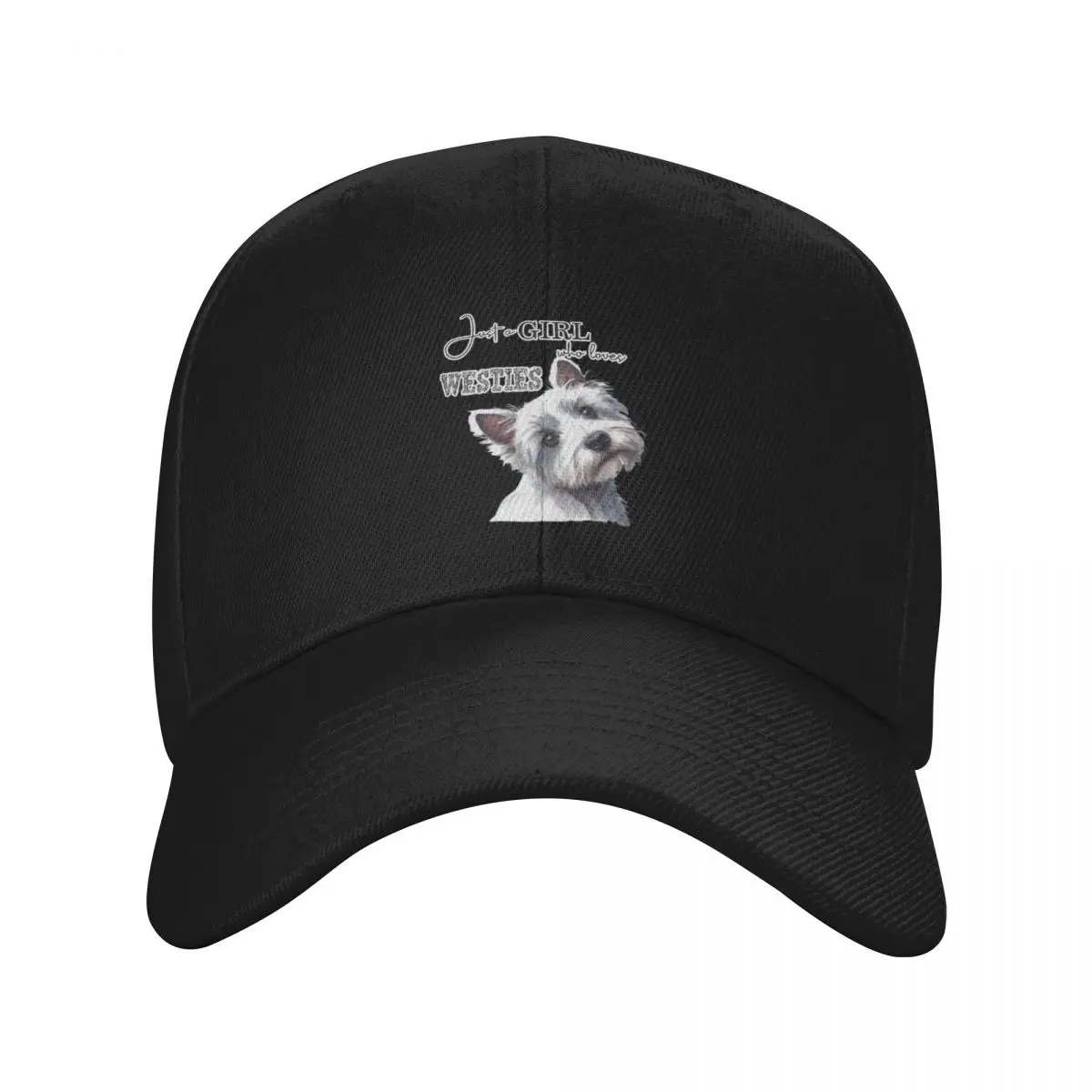 

Just a Girl who loves Westies Cute Westie face Watercolor art Baseball Cap Designer Hat fashionable Horse Hat Girl Men's