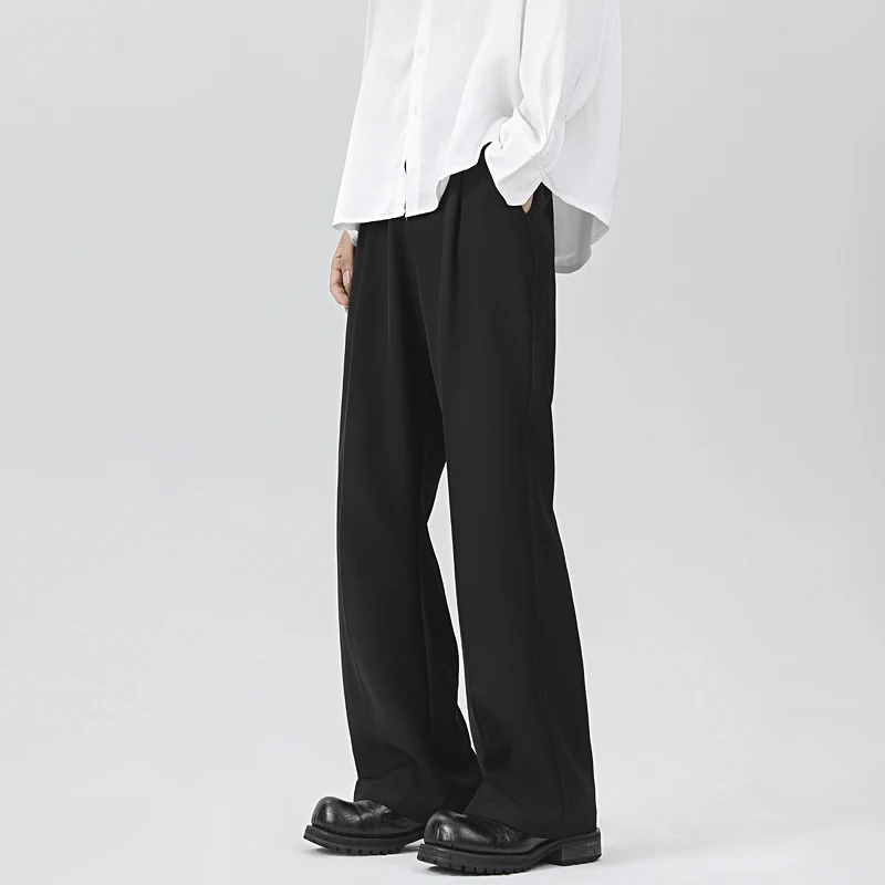 

Women Men Spring Summer Casual Black Suits Straight Trousers Korea Work Formal Baggy Wide Leg Pants Streetwear Korean Clothes