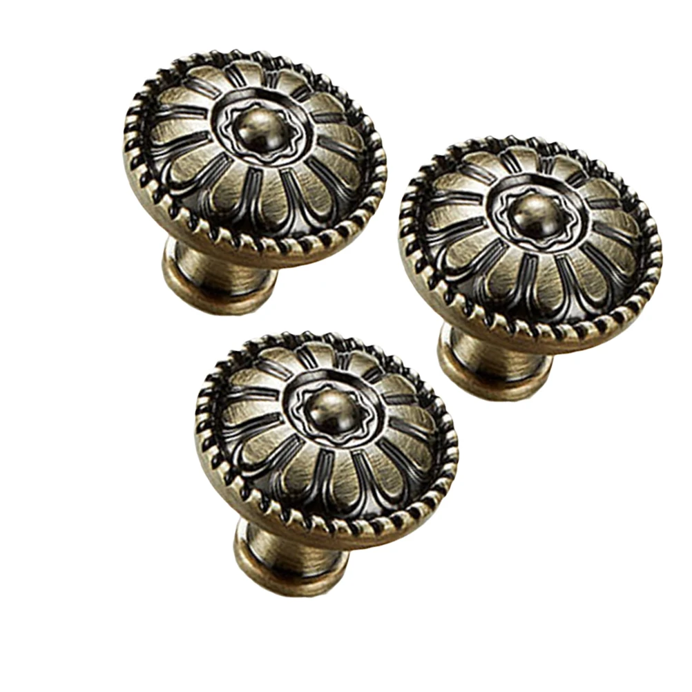 

3pcs European Style Cabinet Knobs Drawer Pulls Wood Handles Kitchen Wardrobe Furniture Hardware Round Mushroom