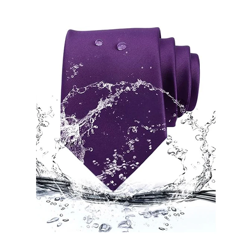 Classic Business Necktie Collar Men Women Quality Stripe Ties Scarves Deep Purple Waterproof British Style Mens Neck Ties Color