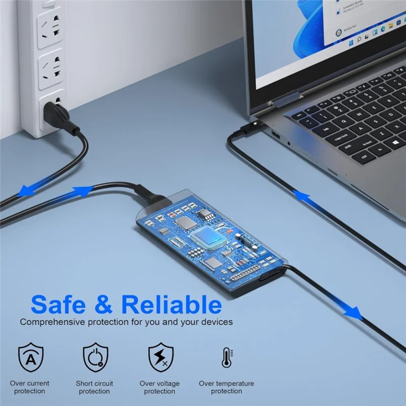 

Зарядное устройство для ноутбука USB C 90 Вт для DELL XPS 15 17 Latitude 3000 7000 серии Precision 5470 3570 Тип C Адаптер переменного тока Шнур питания