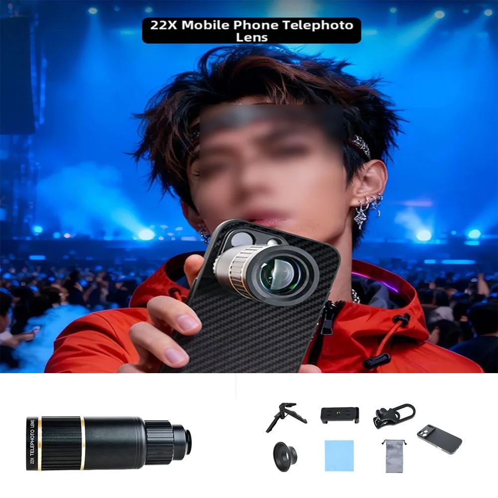 

Телеобъектив для телефона 22x HD, увеличительное стекло ночного видения, телеобъектив для Iphone 14-17 Pro Max, аксессуары для музыкального фестиваля