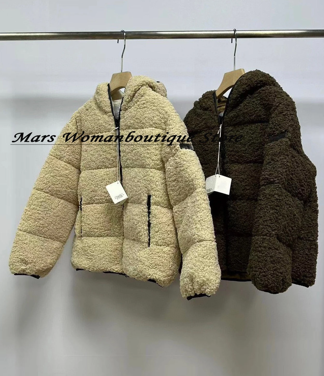 Chaqueta suelta de plumón de ganso blanco con capucha para mujer, abrigo informal para mujer, grueso, alta calidad, cordero, otoño, invierno, nuevo