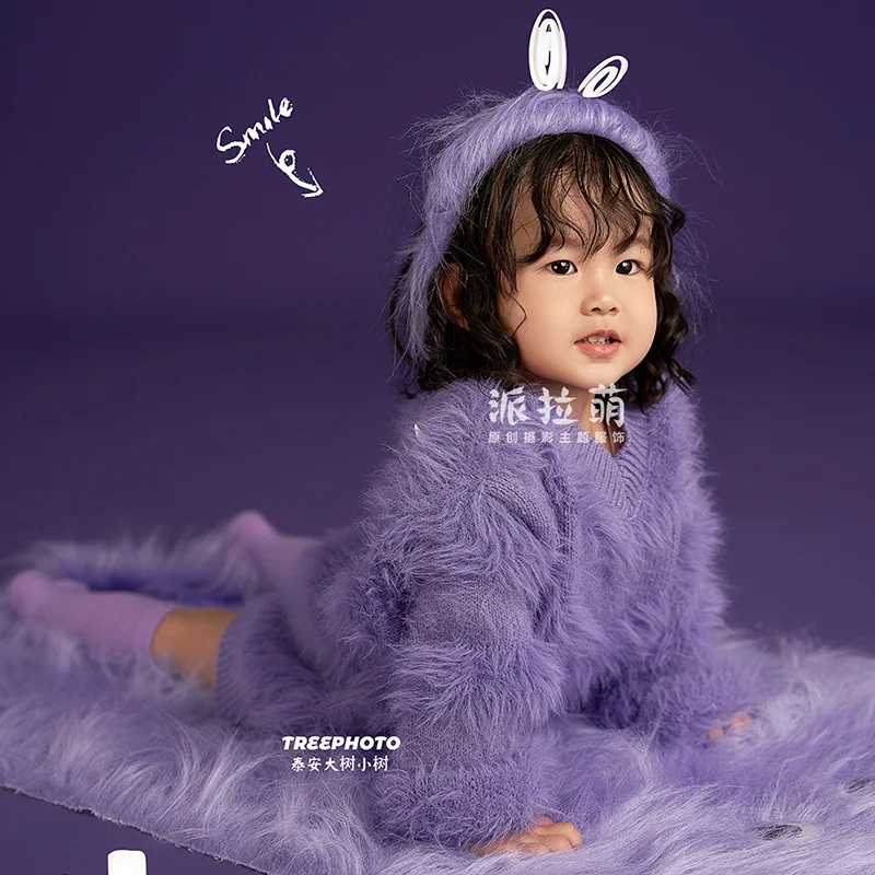 Baby photography props purple themed clothing 2year old studio photo one year old photo childrens photography clothing 신생아사진