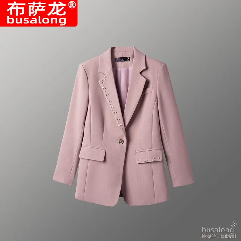 Veste Blazer à manches longues pour femmes, vêtements professionnels élégants, petite veste formelle d'affaires, costume à la mode pour dames, nouvelle collection printemps 2023