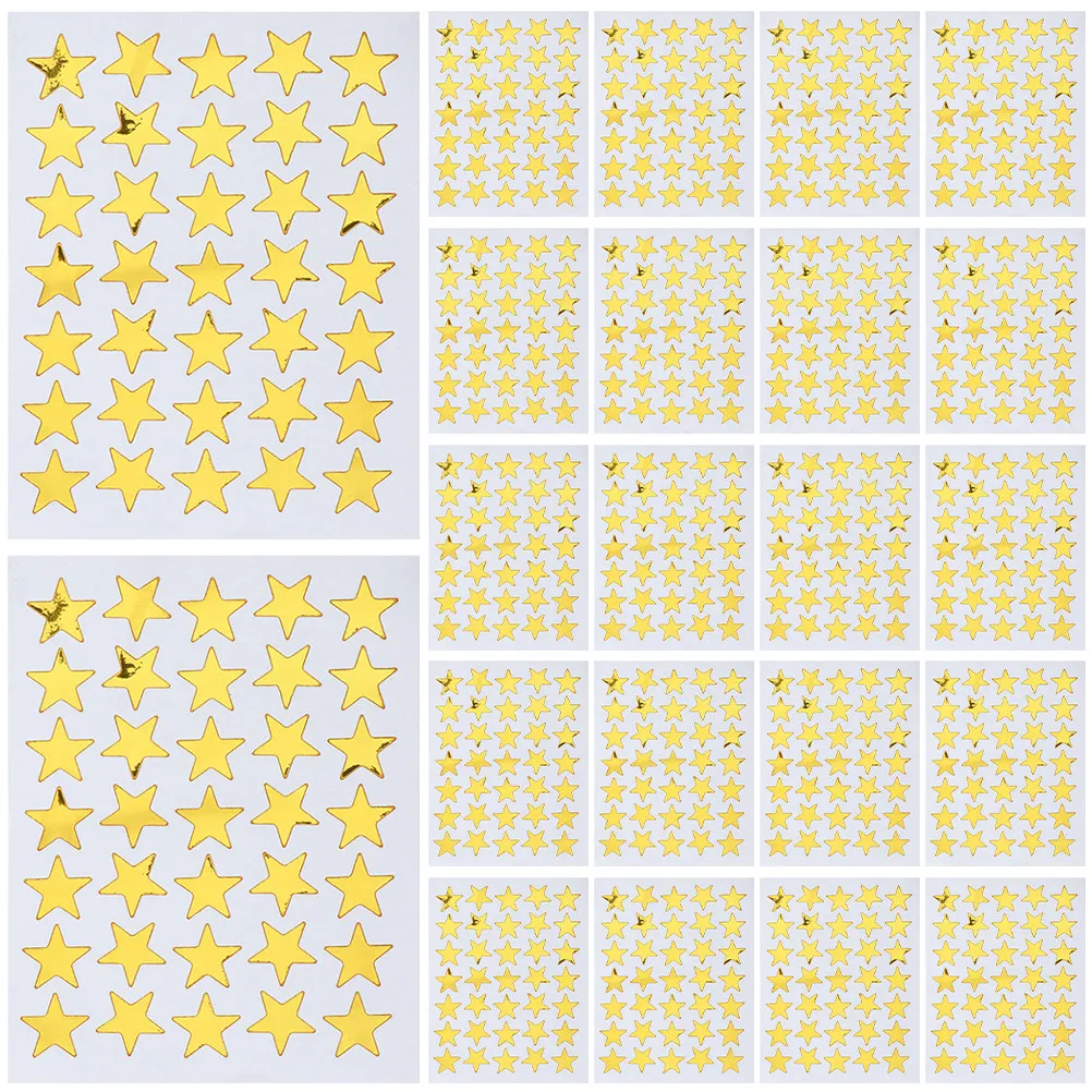 

50 Sheets Children Star Stickers Reliable Material Self-Adhesive Star Decals for Teachers Parents Parties Gift Wrapping Laptop