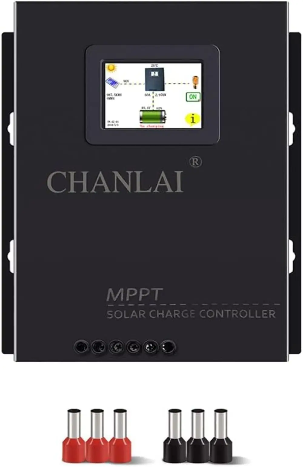60A MPPT Solar Charge Controller 12V/24V/48V Battery Off Grid DC Generator Wind Solar System Manual Monitorable Digital Display