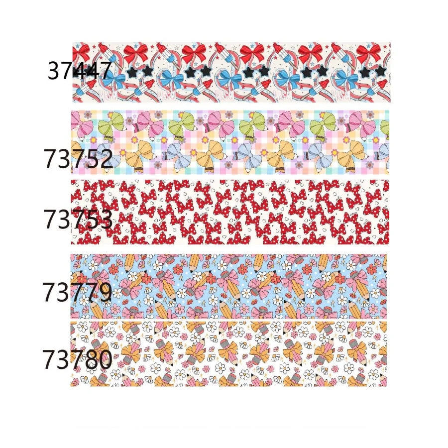 

(5yards) Hairbows Flower Printed Ribbons Grosgrain Ribbon for DIY Crafts Materials Sewing Accessories Handmade