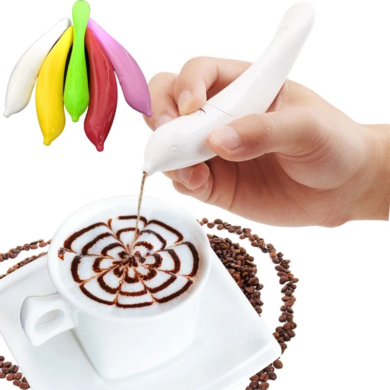 Penna elettrica creativa per l\'arte del Latte per la decorazione della torta delle spezie della torta del caffè penna per intagliare il caffè