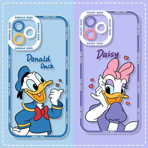 Disney Donald Duck Daisy Case for Samsung Galaxy S24 Ultra S23 S22 S21 Plus S20 FE S10 Note 20 10 Pro A14 A34 A54 Silicone Cover