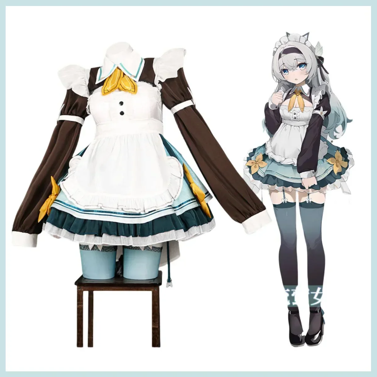 Game Honkai: Star Rail Firefly Cosplay Costume Maid Dress Lolita Princess Skirt Uniform Woman Sexy Cute Birthday Party Suit