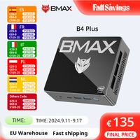 BMAX B4 Plus Mini PC Windows 11 PC Intel N100 16GB DDR4 512GB SSD 2*HDMI 1*Type-C Supports 4K@60Hz 750MHz Intel UHD Graphics