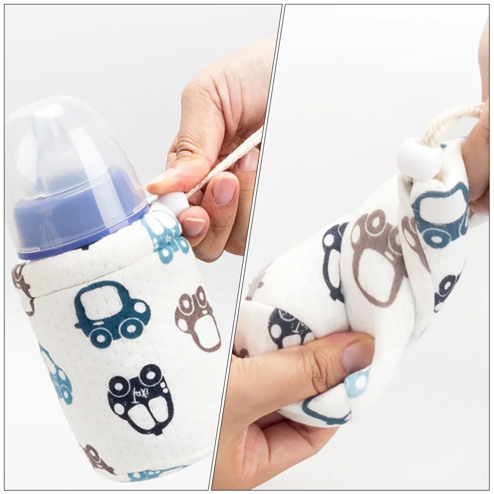 

Portable Milk Thermal Bag Insulated Feeding Pouch For Baby Cover Drawstring Warm Keeper Lightweight Washable Cotton Lining