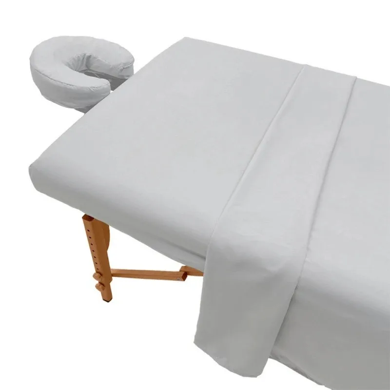 185x80cm Unscented Microfiber Massage Table Sheet Set Premium Salon SPA Bed Cover Flat Fitted Sheet Kit with Face Cradle Cover