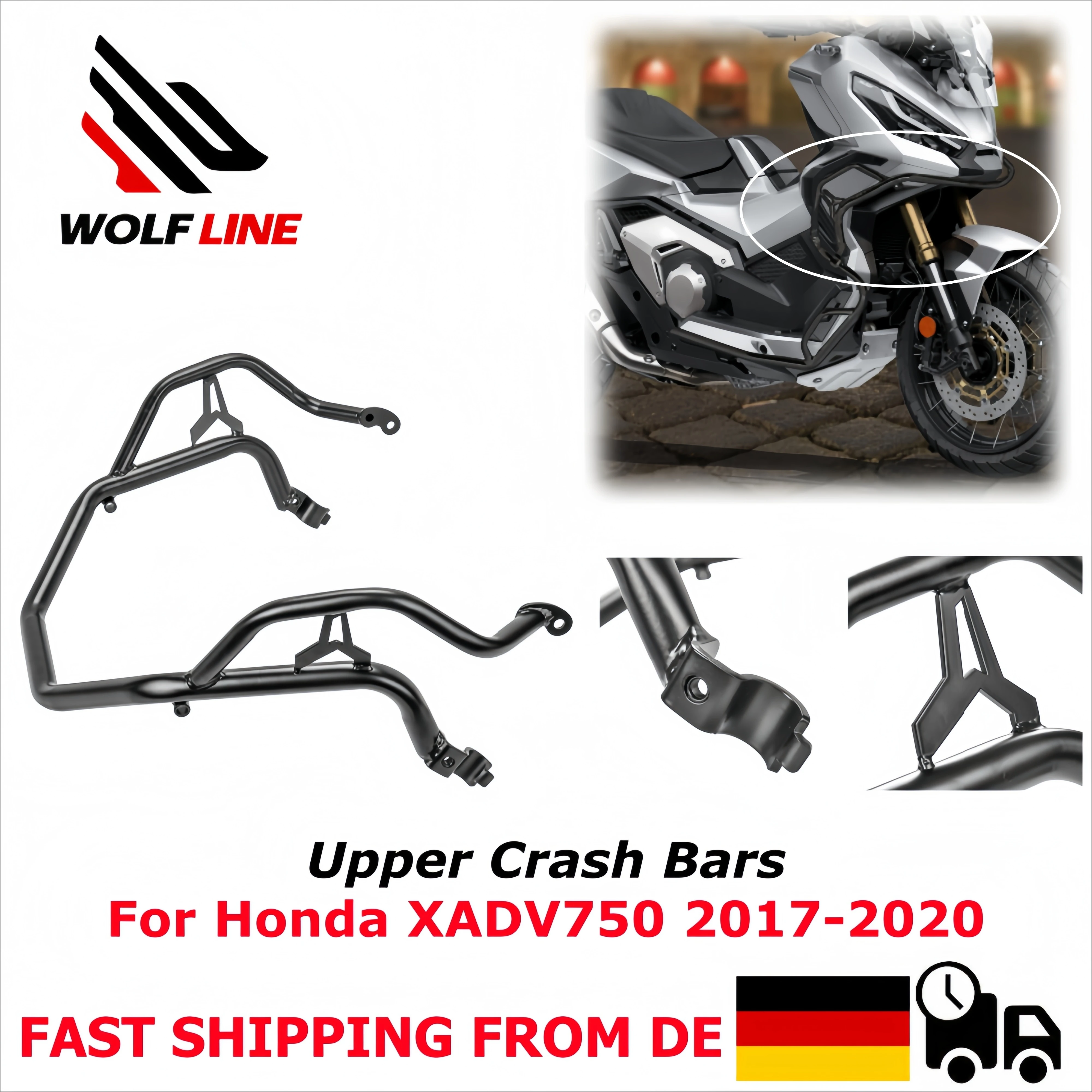 

WOLFLINE Upper Bumper for XADV750 XADV 750 Engine Guard Crash Bars Upper for Honda X-ADV750 Motorcycle Frame Bumper 2017-2020