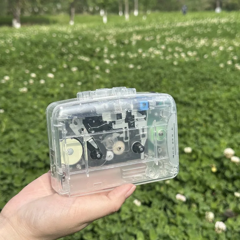 Cassette Player Portable New Color UO Transparent Tape Player Walkman Player Free Earphones Clear Tech Retro Nostalgia MP3