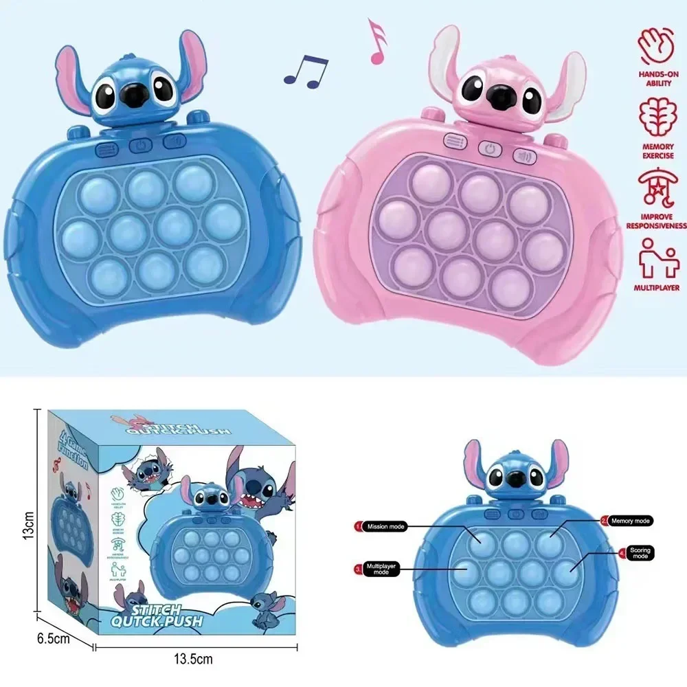 Neues Stitch Smile Quick Push Game Pop Up Fidget Bubble Electronic Pop it Professionelles Spiel Leichtes Spielzeug zum Stressabbau