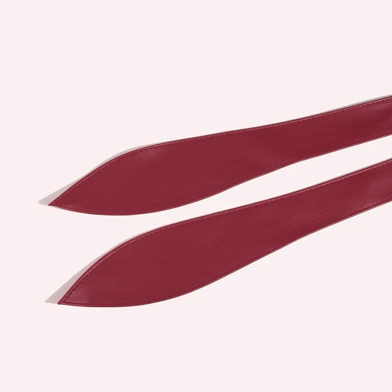 Cintura larga da donna alla moda, elegante nastro con fiocco, cintura annodata, cintura decorativa in pelle