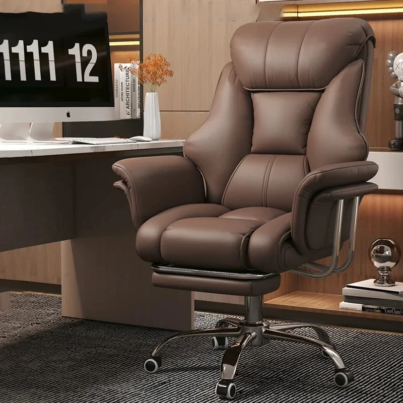 Leather Computer Chair Chaise Gaming Recliner Bedroom Executive Chair Office Reading Footrest Silla De Oficina Desk Furniture