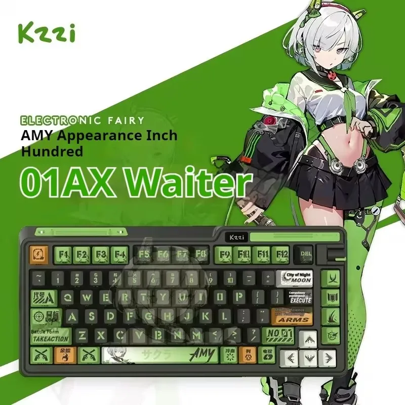 Kzzi K75 IP Anime dostosowana klawiatura mechaniczna bezprzewodowa klawiatura przewodowa Bluetooth 2.4G RGB Hotswap bezdotykowa klawiatura do gier