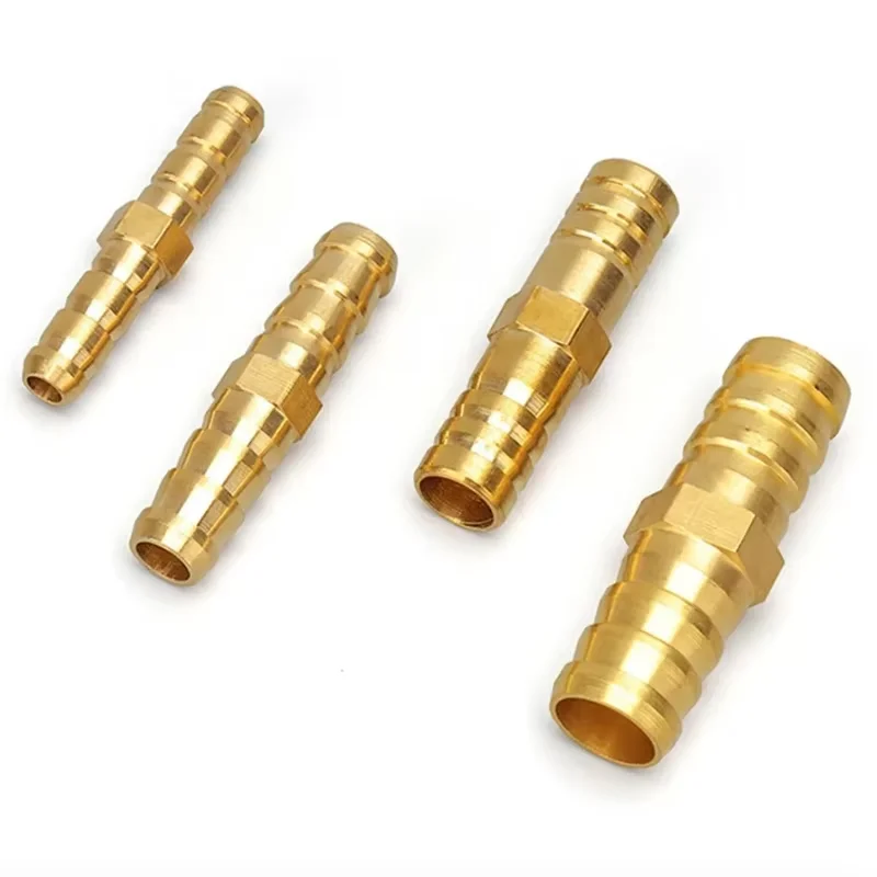 

3 4 5 6 8 10 12 14 16 19 MM Brass Straight Hose Pipe Fitting Equal Barb Water Pipe Joint Gas Copper Coupler Connector Adapter