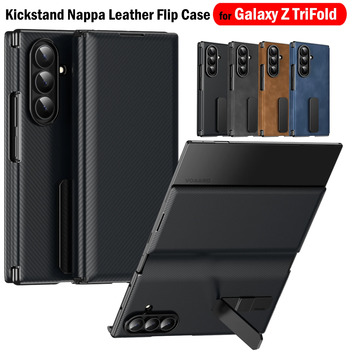 

Nappa Leather Flip Cover for Samsung Galaxy Z TriFold Case Magnetic Front Screen Funda for Samsung Z TriFold Rotate Stand Case