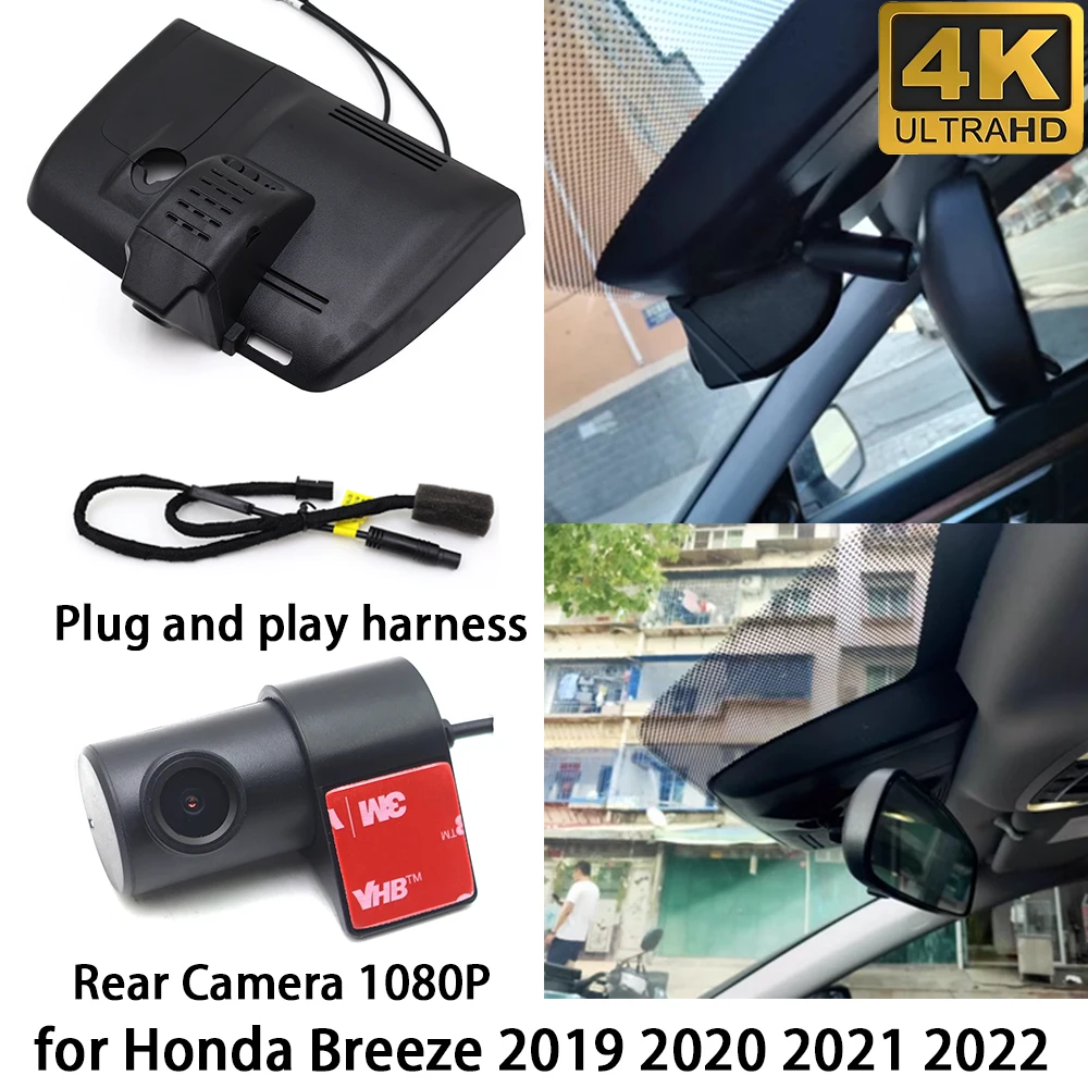 for Honda Breeze 2019 2020 2021 2022 4K DVR Dash Cam OEM Front Rear Camera Video Recorder Wifi 2160P Loop Recording Night Vision