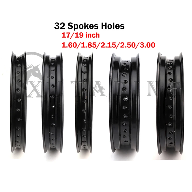 

Motorcycle Aluminum Alloy Wheel Rims 32 Spokes Holes 1.6/1.85/2.15/2.50/3.00*17" Inch 1.6/1.85/2.15/2.50*19 " Inch