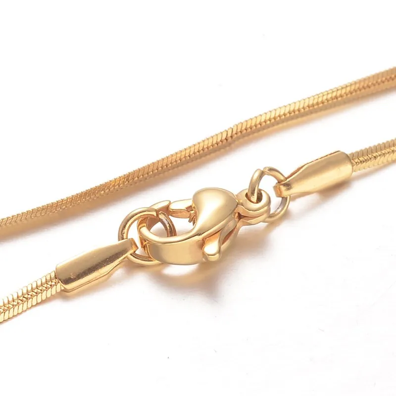 

304 Stainless Steel Snake Chain Necklaces, with Lobster Claw Clasps, Golden, 2.2mm, 17.7 inch(45cm)