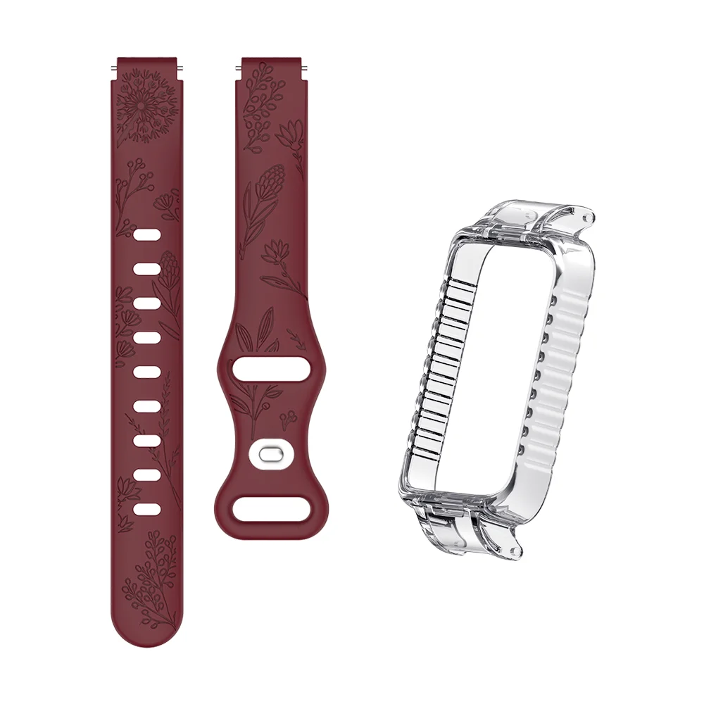 

Strap + TPU Case For Honor Band 10 9 Dandelion Pattern Silicone Strap Watch Accessories Sweatproof Sport Smart Watch Band Correa