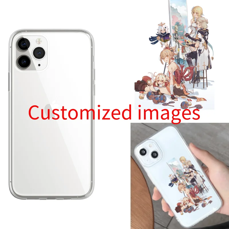 Customized Transparent Phone Case For Iphone 7 8 Plus X Xr Xs 11 12 13 14 15 Mini Pro Max SE Cartoon Animal Mobile Iphones Cover