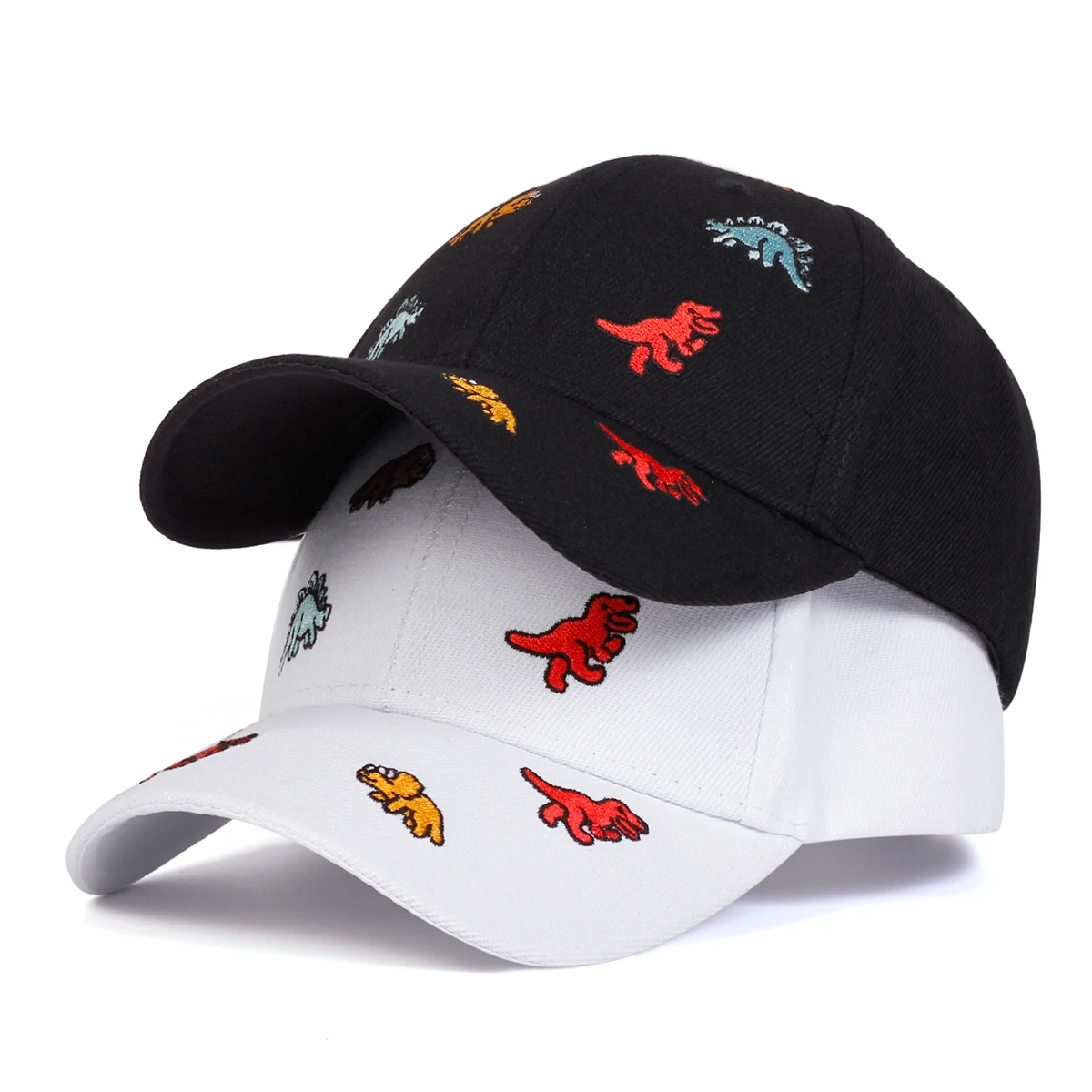 Children Colored Dinosaur Embroidery Baseball Caps Spring Autumn Outdoor Adjustable Casual Hats Boy Girl Travel Sunscreen Hat