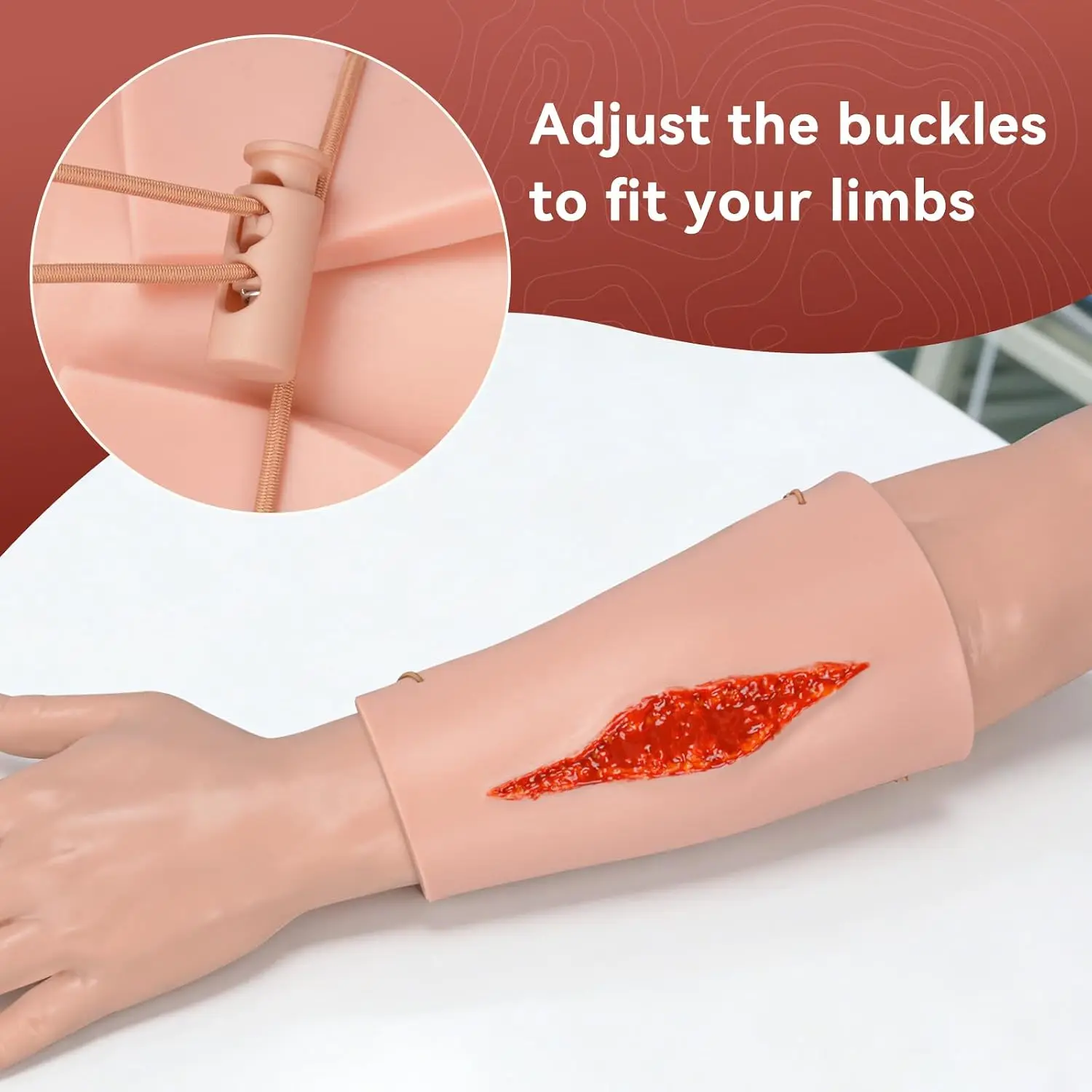 Ultrassist Laceration Wound Packing Simulator Model Wearable Wound Dressing Trainer for First Aid Medical Nursing Education