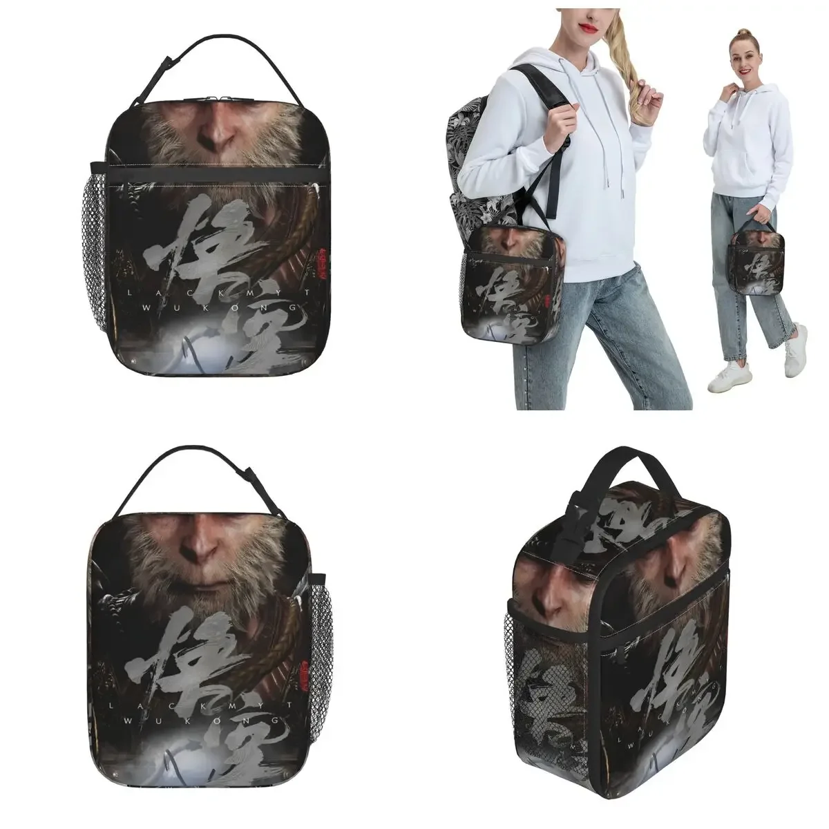 Black Myth Wukong Mythology Game Thermal Insulated Lunch Bags for Picnic Portable Food Bag Container Cooler Thermal Food Box