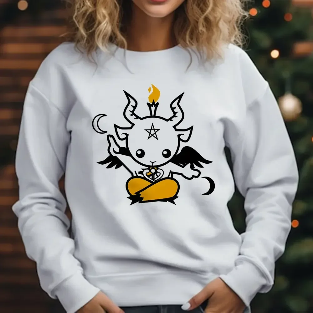 Baphomet Satan Demon Printed Hoodies Spring Sweatshirt Autumn Hoodie Women Long Sleeved Casual Personaity Clothes