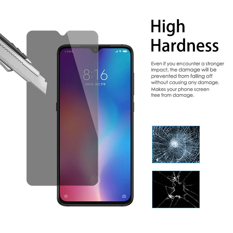 Protective Glass For Mi Mix 2 2S 3 5G Max 3 Note 3 Screen Protector For Xiaomi Mi A3 Lite CC9 CC9E 9H Glare Peeping Anti Spy