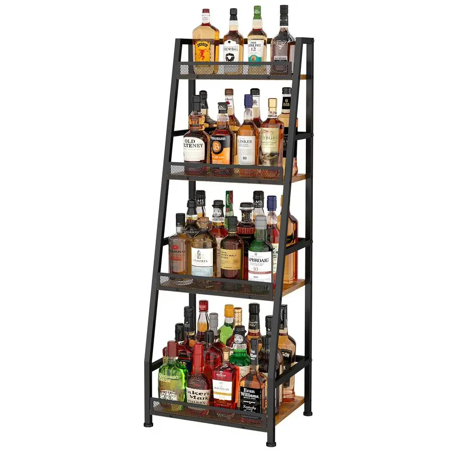 

Trapezoid Liquor Stand for Home Bar, Stepped Wine Rack Freestanding Floor for Liquor Whiskey Wine, Versatile Corner Wine Bottle