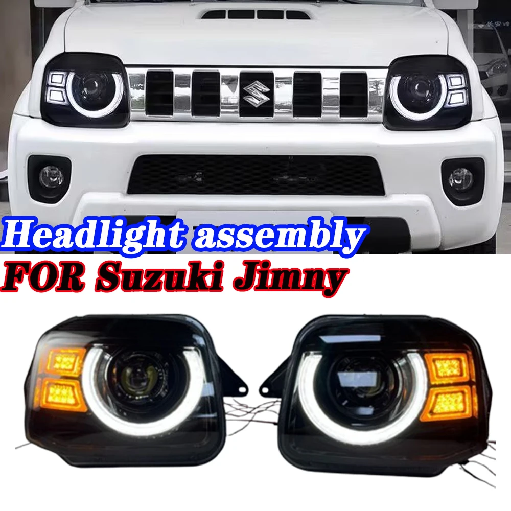 

Suitable for Suzuki Jimney headlight modified LED yellow and white dual-light streamer steering daytime headlight assembly 07-16