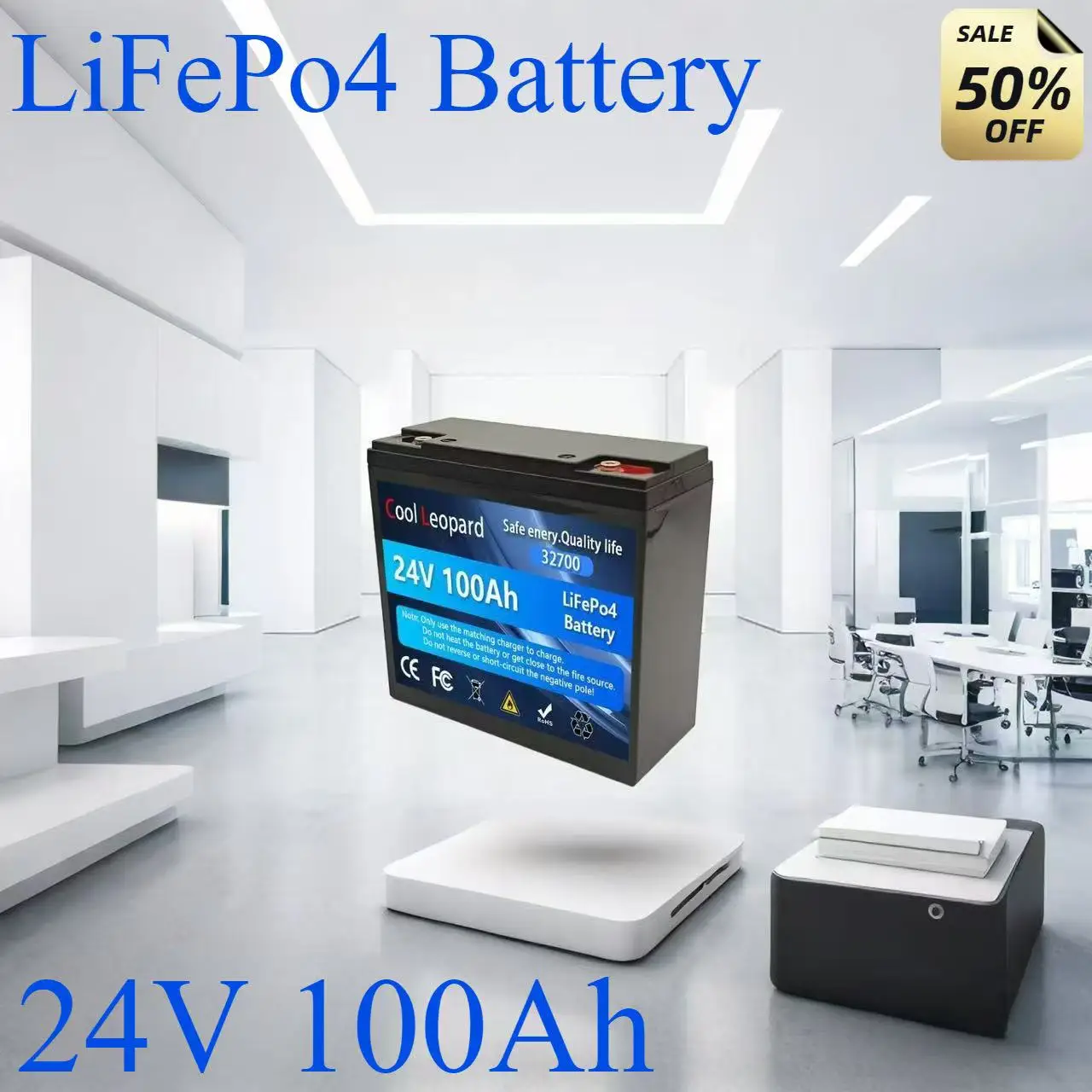 

32700 LiFePO4 24V 100Ah Lithium Battery Built-in BMS Rechargeable Lithium Phosphate Solar Power System RV House Trolling Motor
