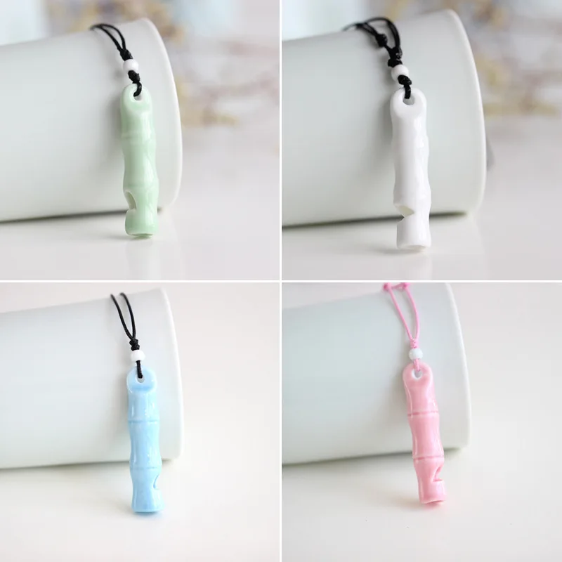 Flower Thousand Bone Ceramic Whistle Necklace Pendant Female Couple Student Kids Gifts