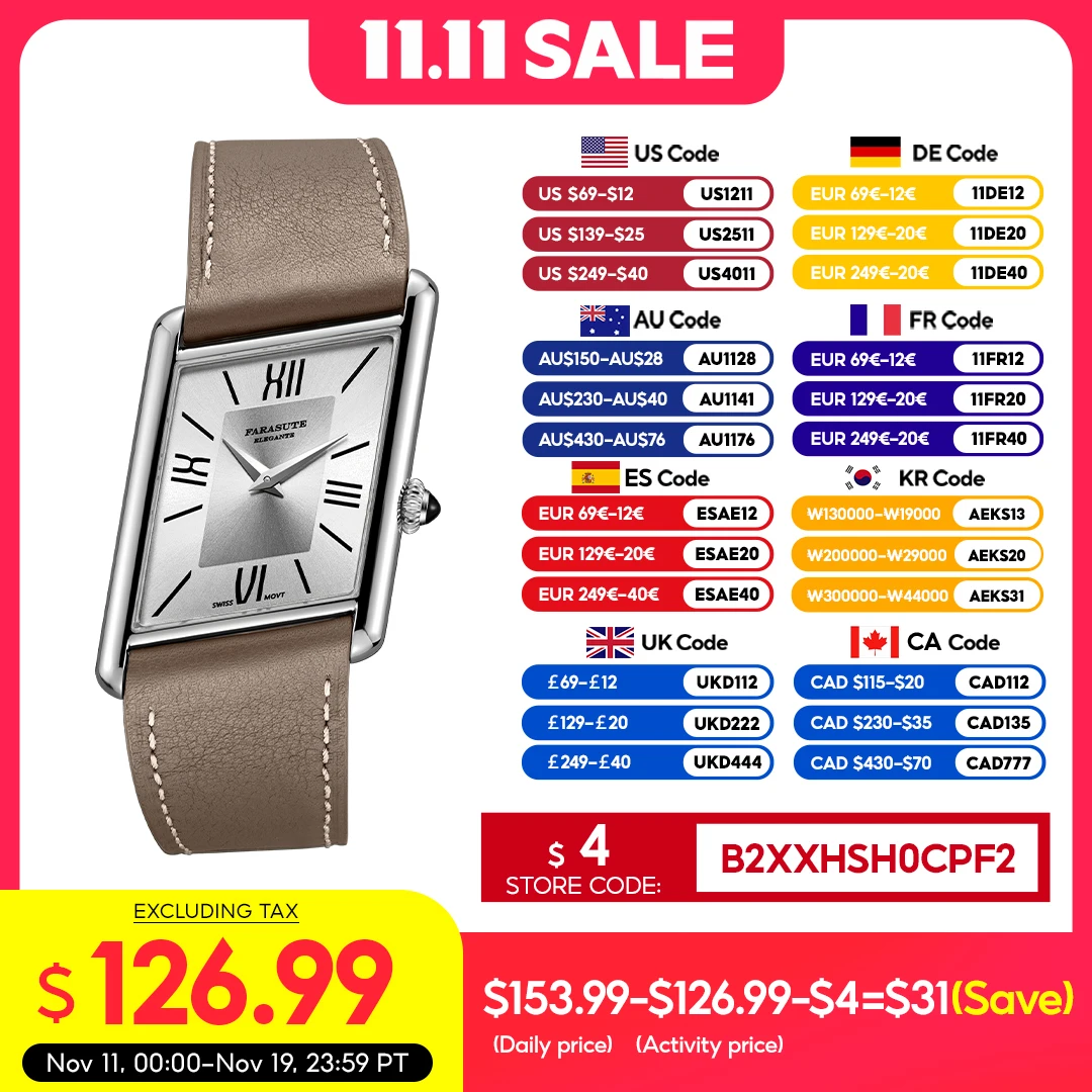 FARASUTE الفاخرة ساحة الرياضة ساعة رجالي الحركة السويسرية مقاوم للماء الياقوت الزجاج الفولاذ المقاوم للصدأ كوارتز ساعة اليد الذكور Reloj