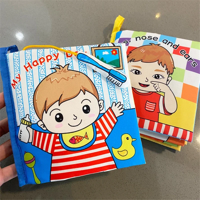 Parent-Child Interaction Puzzle Fabric Books 0-12 Months Ring Paper Baby Early Learning Cloth Book Develop Cognize Reading Toys