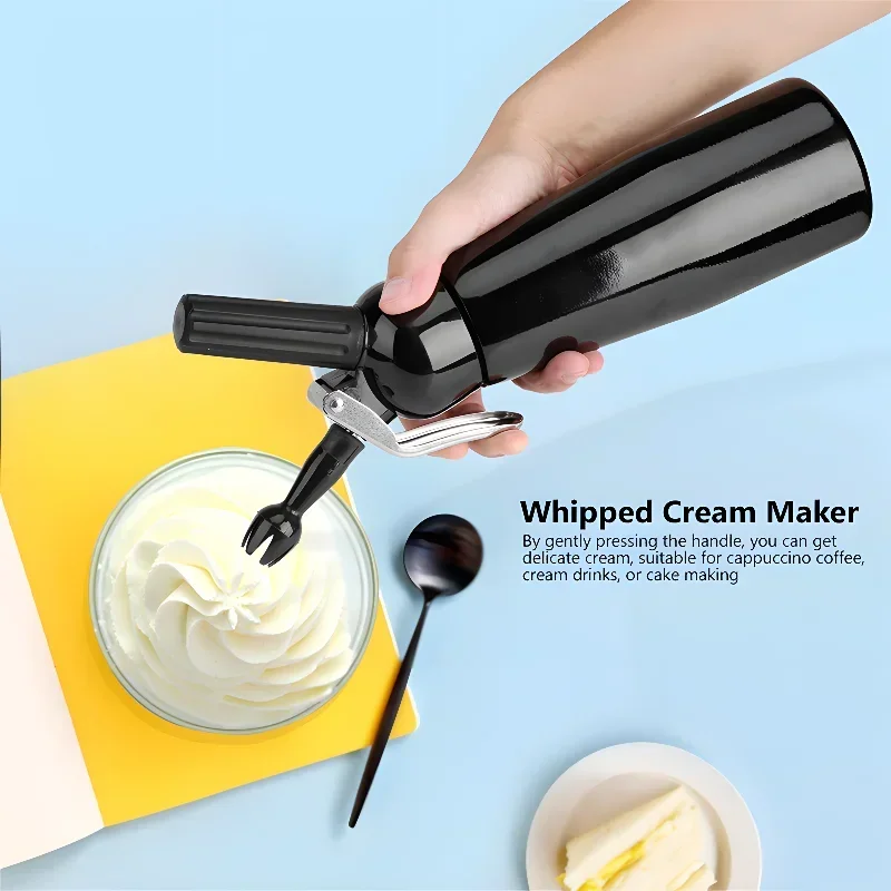 500ml Pure Aluminum Cream Gun Syfon Do Bitej Śmietany Cream Dispenser Foaming Gun Kitchen Accessories Gift Whipped Cream