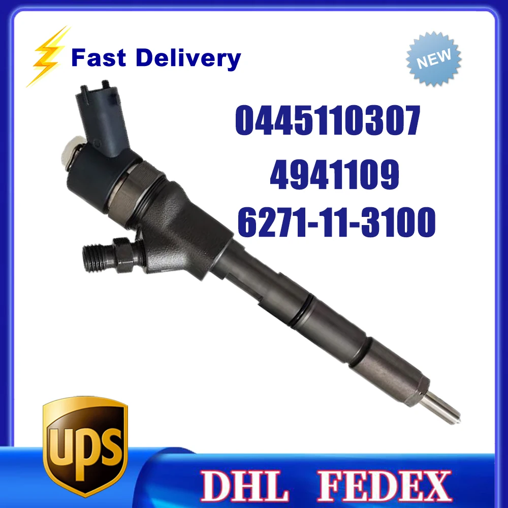 

0445110307 6271-11-3100 Common Rail Injector 0445110307 for KOMATSU PC70-8 PC130-8 6271113100 4941109 0986435196