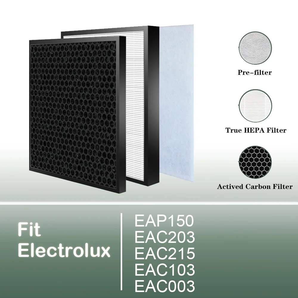 

Замена фильтра очистителя воздуха для Electrolux EAP150 EAC203 EAC215 EAC103 EAC003 Набор фильтров с активированным углем и HEPA