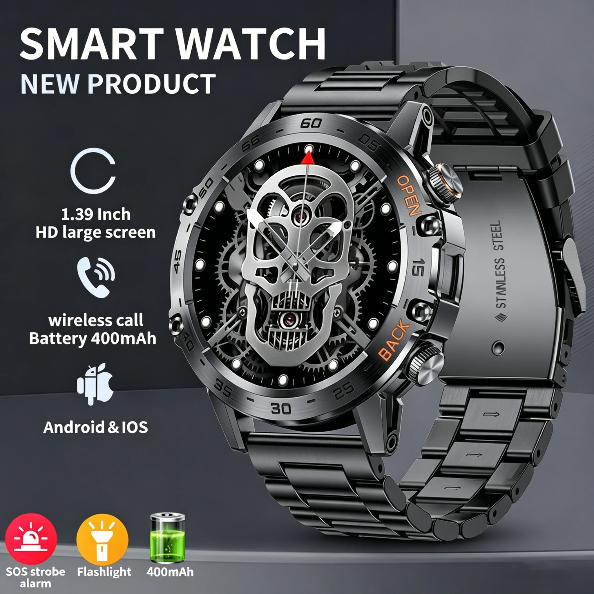 

LIGE Outdoor Smart Watch New1.39" Bluetooth Call Men Sport Fitness Heart Rate Health Monitoring Smartwatch For Android IOS Phone