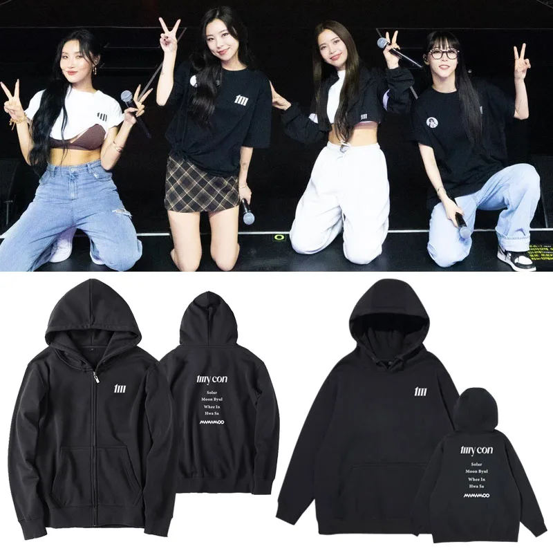 

MAMAMOO Concert MY CON Jin Young Hyeon Zheng Hui Ren Xing Толстовка Jaet Толстовка для поездок на работу Sle Long Sve Хлопковая внутренняя часть