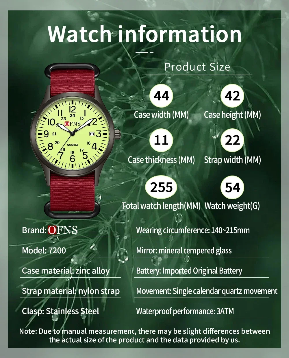 OFNS جديد 7200 ساعة كوارتز عصرية فاخرة للطلاب مقاومة للماء ومزاج بسيط كاجوال للنساء