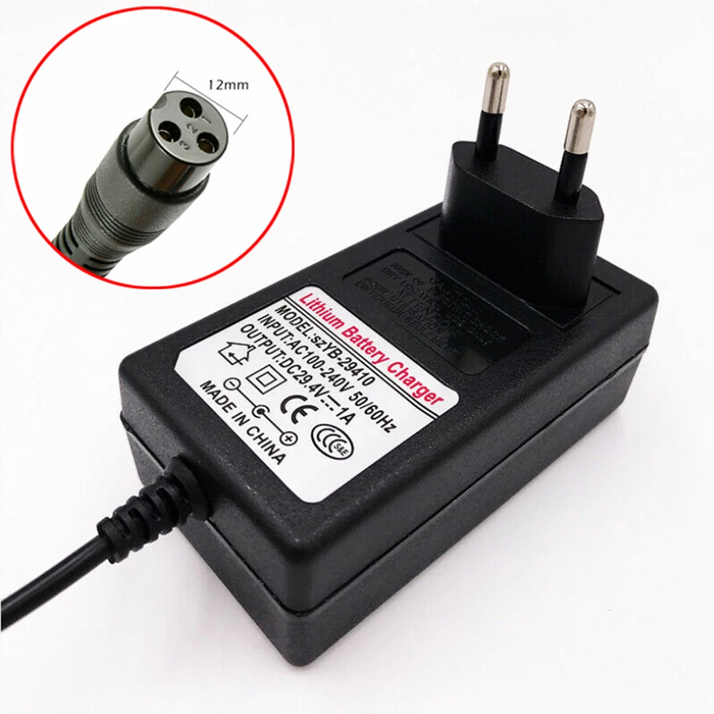 Electric Scooter Charger For Balancing Scooter Lithium Battery 1A 29.4V ABS Charger Adapter Durable High Quality