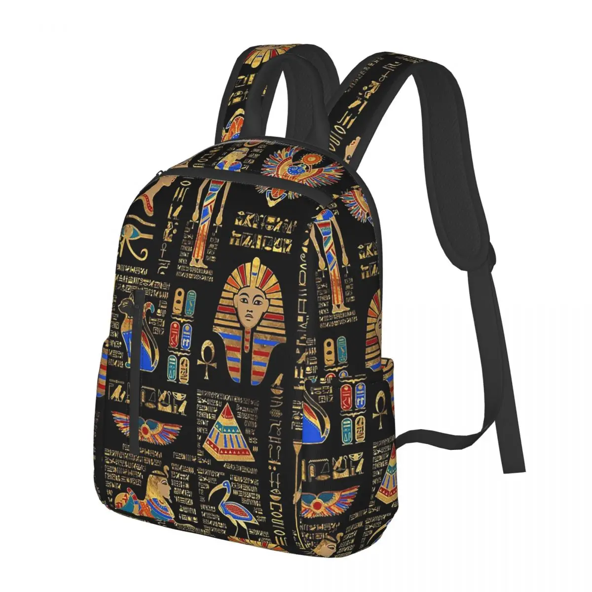 

Egyptian Hieroglyphs And Deities Student Backpack School Bag Hiking Travel Daypack for Boys Girls Bookbag Shoulder Bags